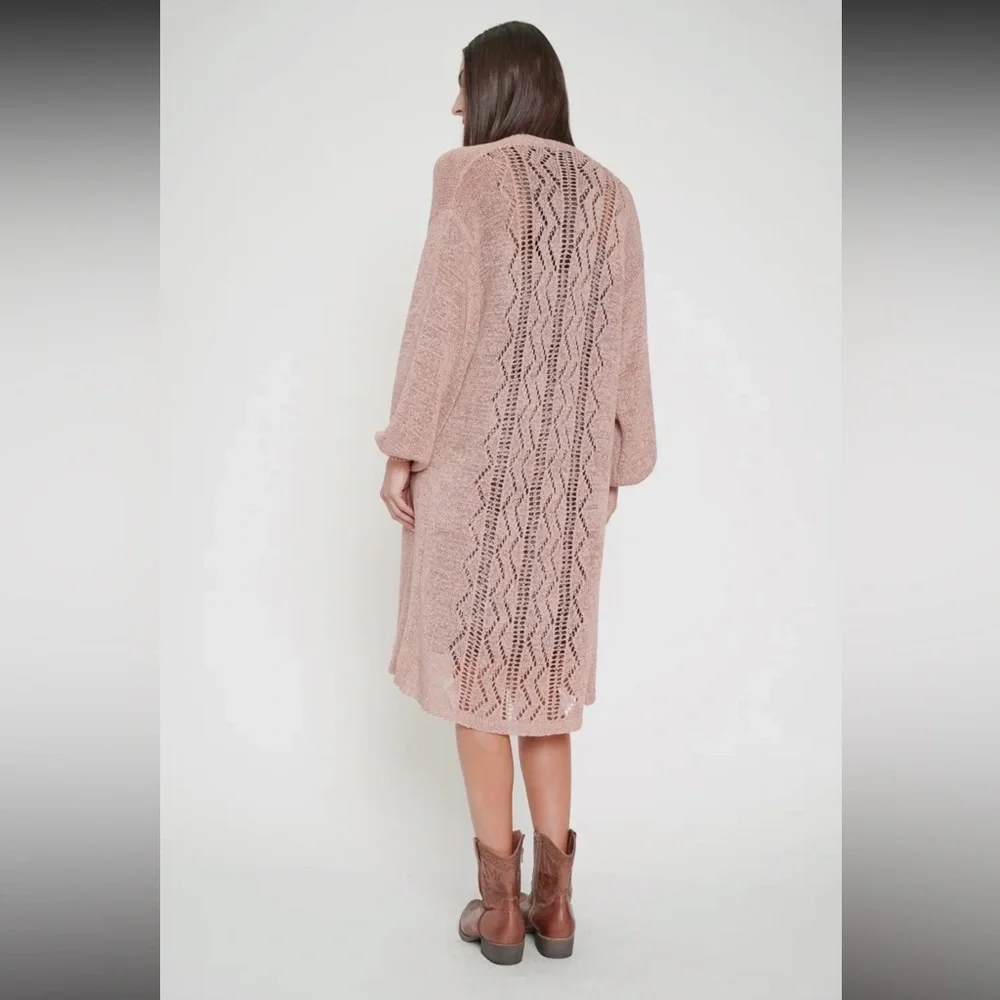 142. Cardigan Long Coral Ballon Sleeve Knit Oversized
S/M & M/L Available NEW - Picture 3 of 6